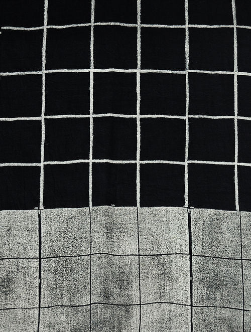Grid Black Dupatta