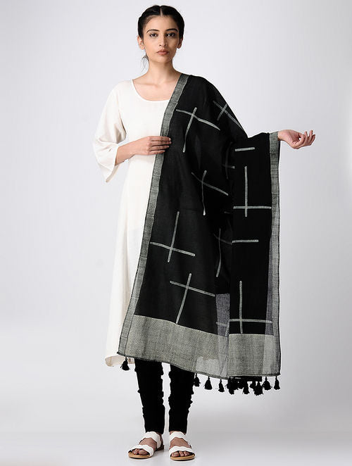 Patch Black Dupatta