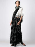 Grid Black Saree - BANANA labs