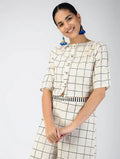 Grid White Crop Top - BANANA labs