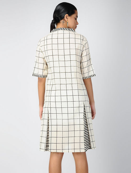 Grid White Dress