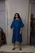 Boat Neck Sprinkles Indigo Kaftan - BANANA labs