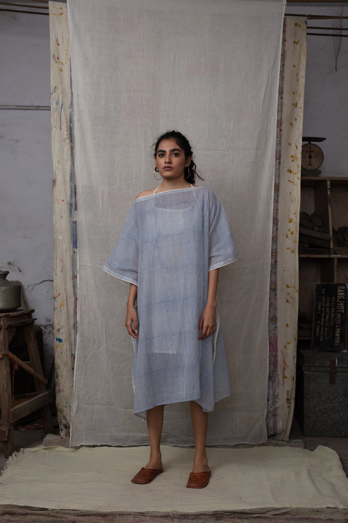 Indigo Striped Kaftan