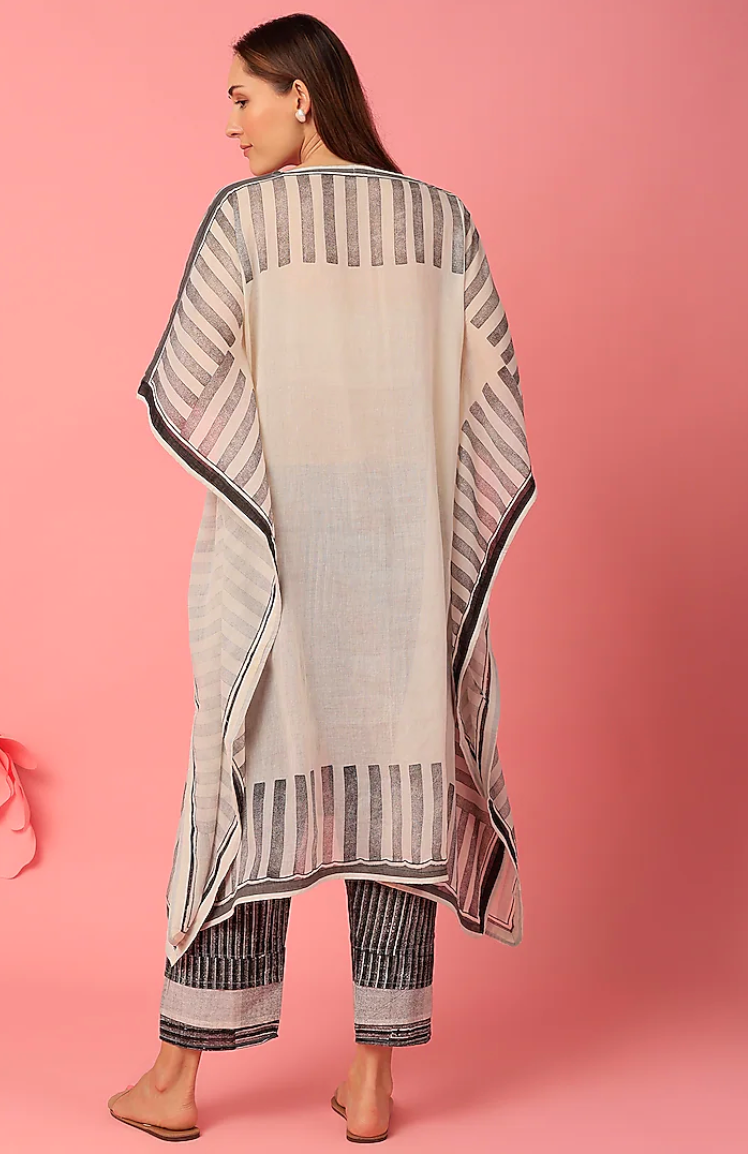 Corner Piano Kaftan Set with Slip (Set of 3)