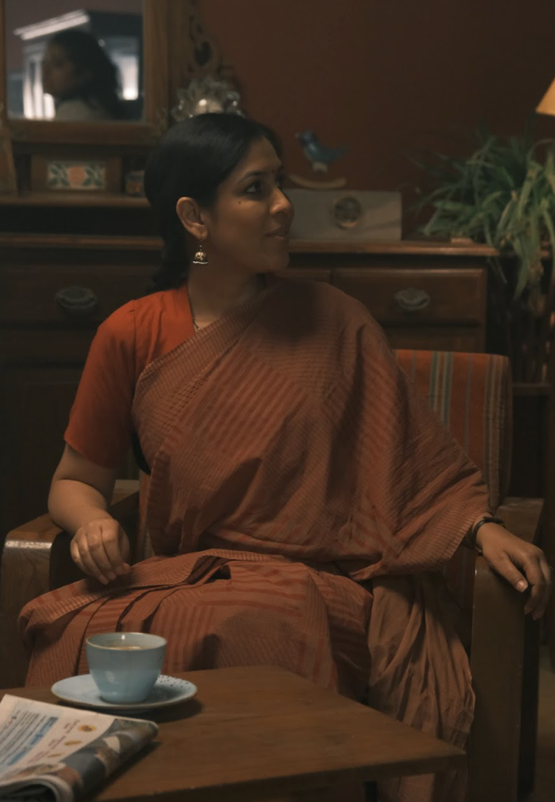 Collage Maroon Saree with Crop Top
