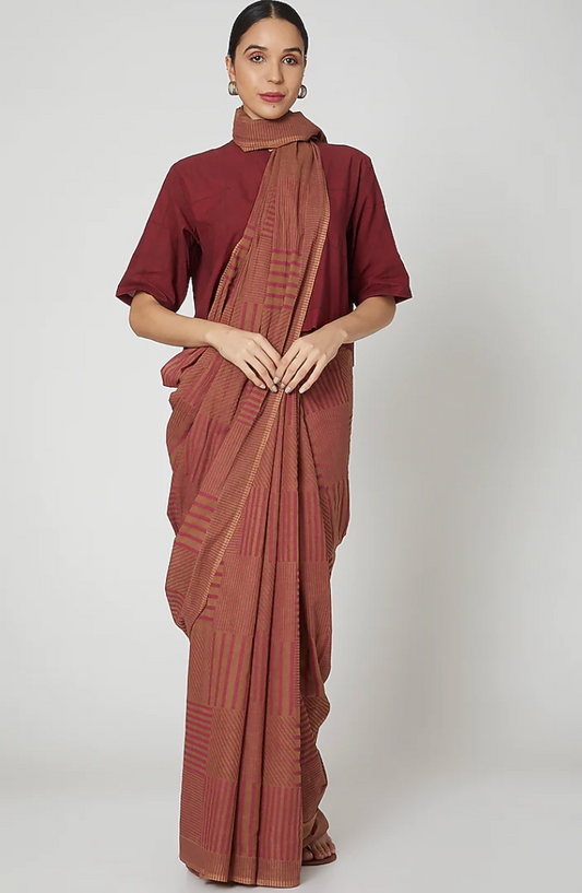 Collage Maroon Saree