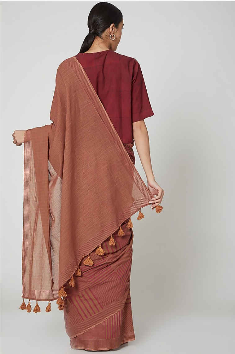 Collage Maroon Saree