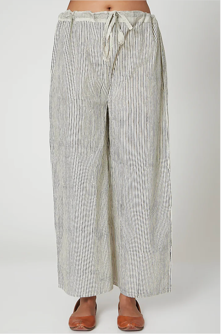 Stripped  White Palazzo