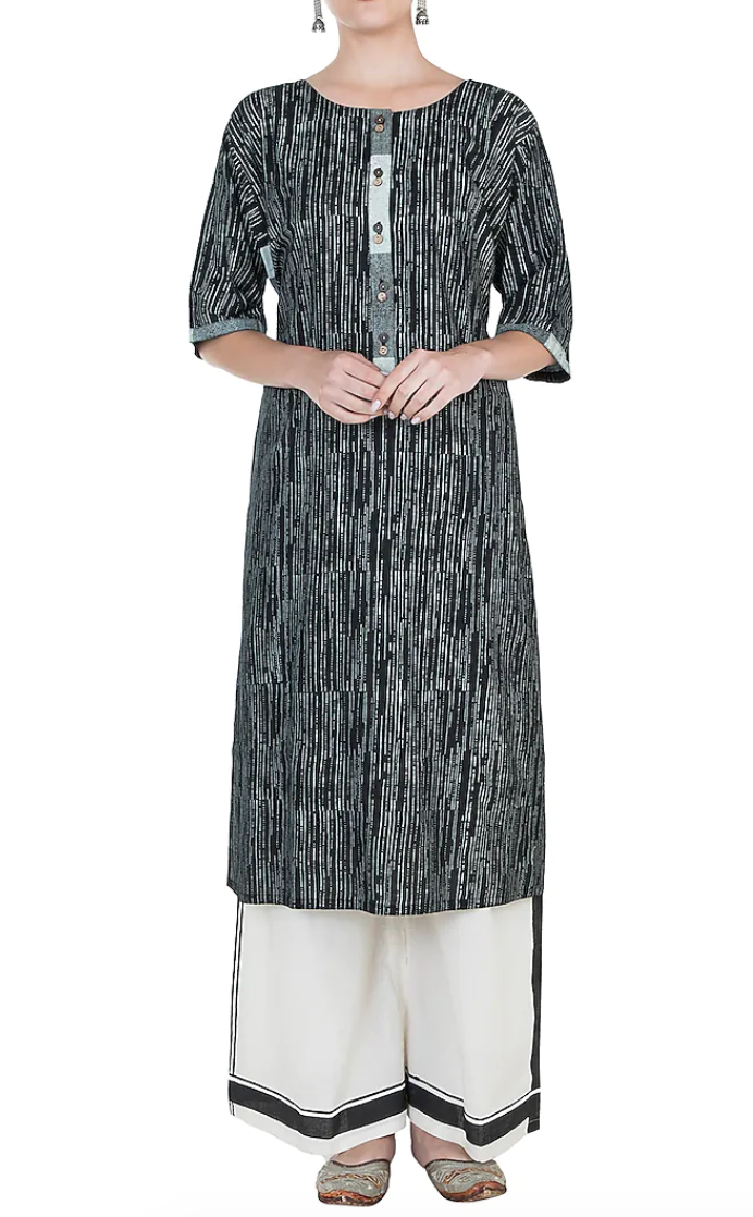 Micro Bead Black Kurta