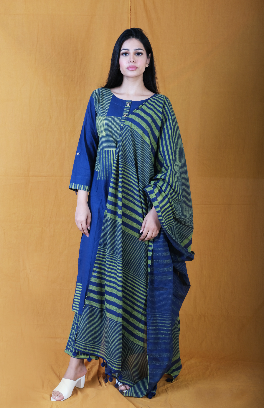 Twister Navy Kurta
