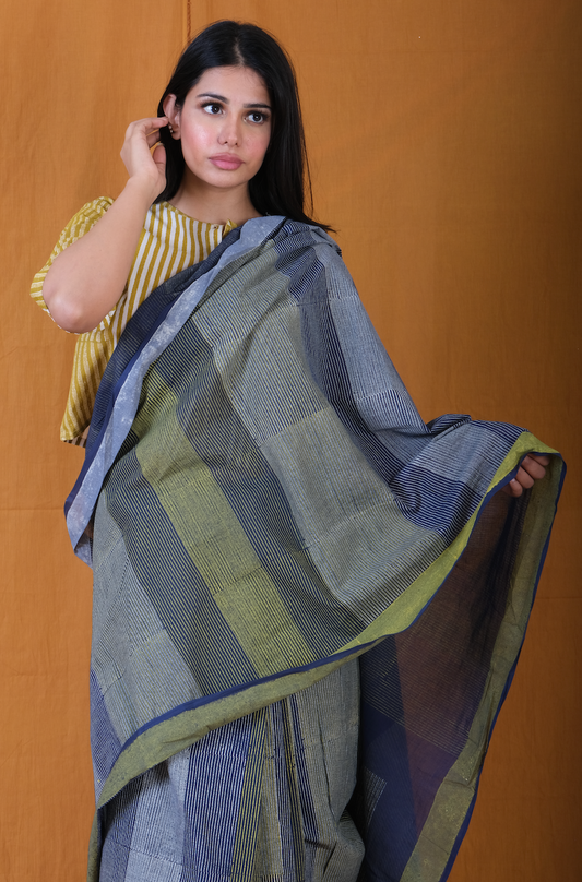 Twister Navy Micro Saree