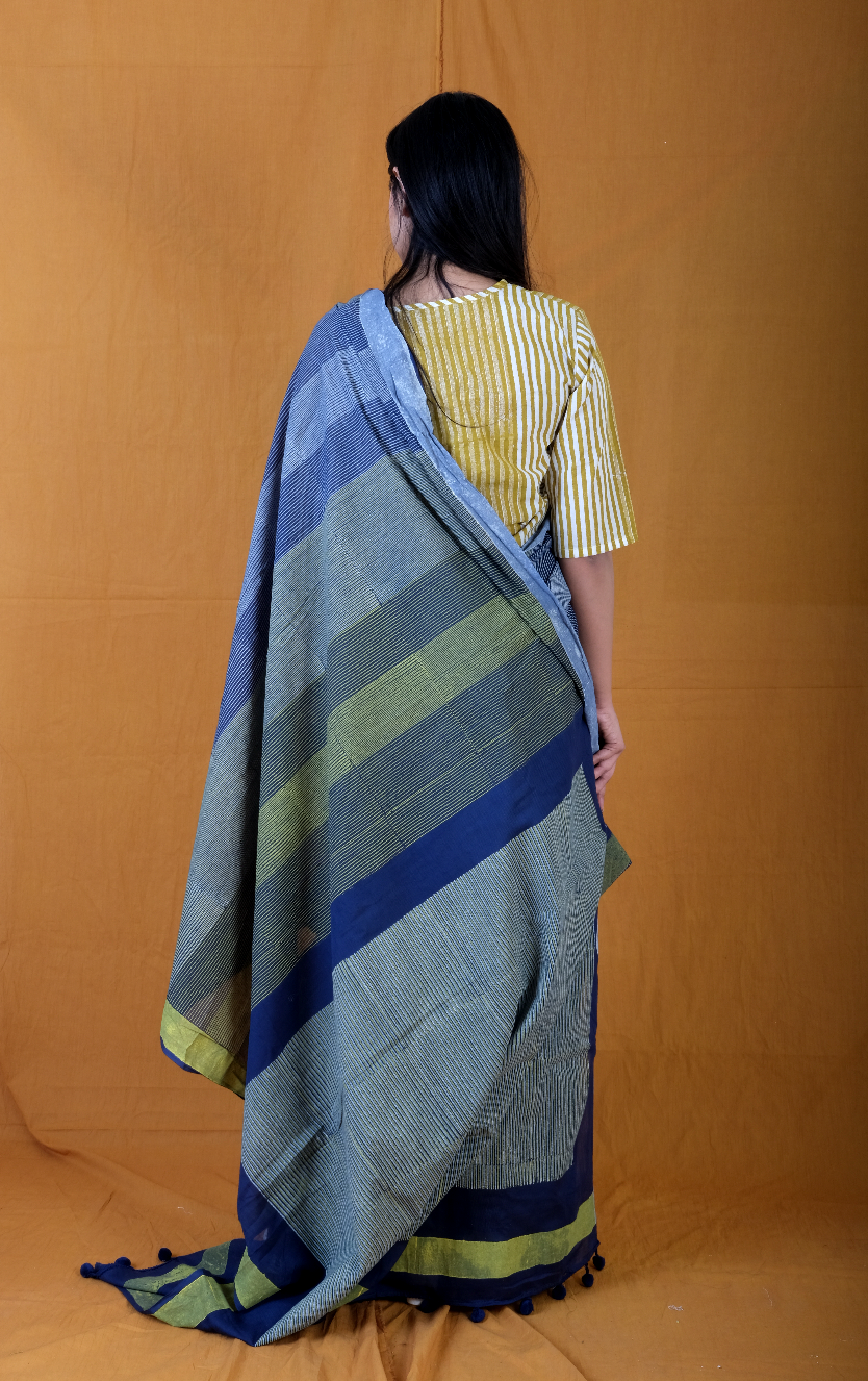 Twister Navy Micro Saree