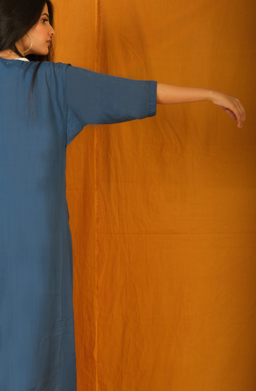 Twister Indi Spaced Indigo Kurta