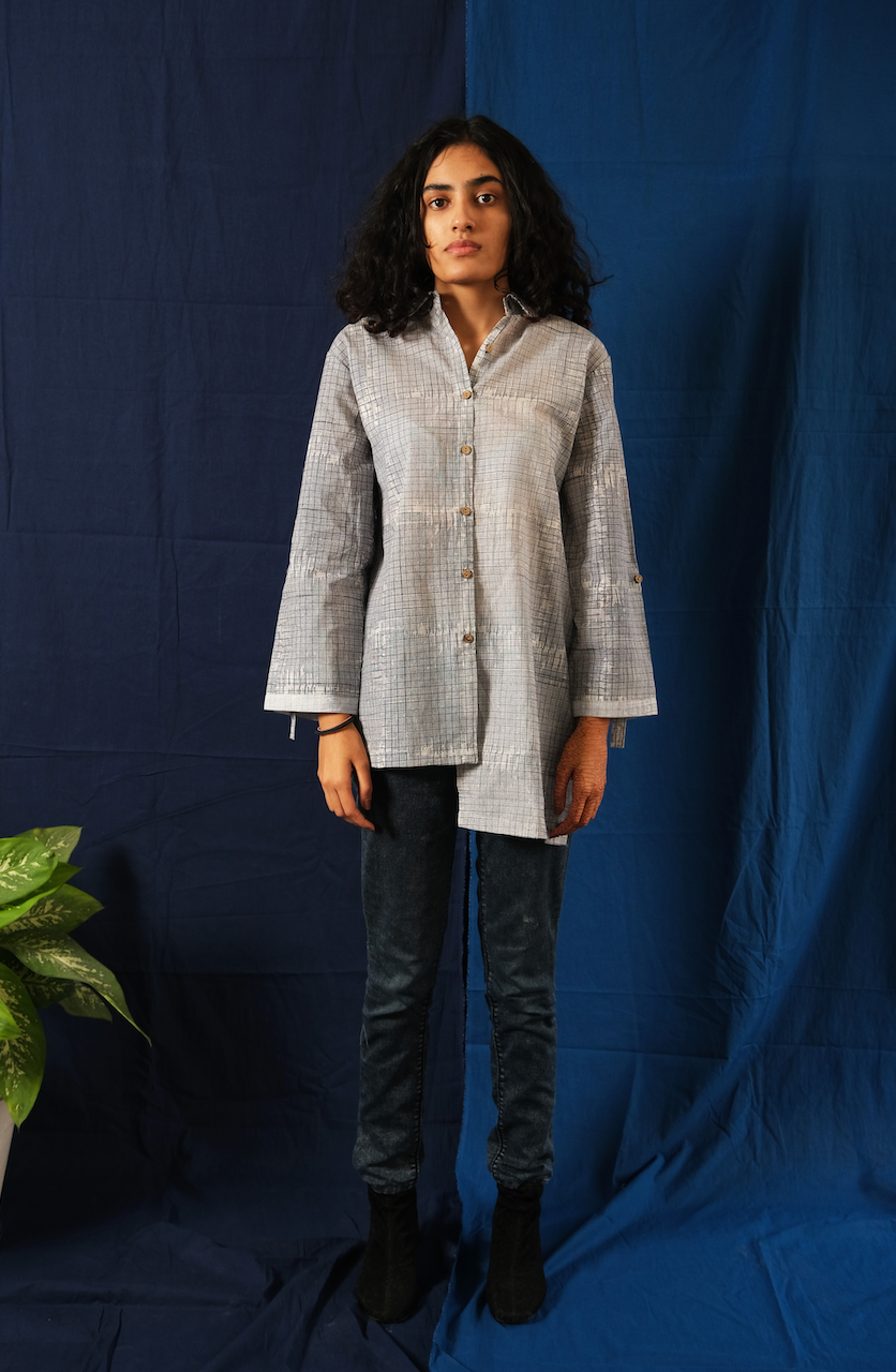 Twister Micro Check High Low Shirt