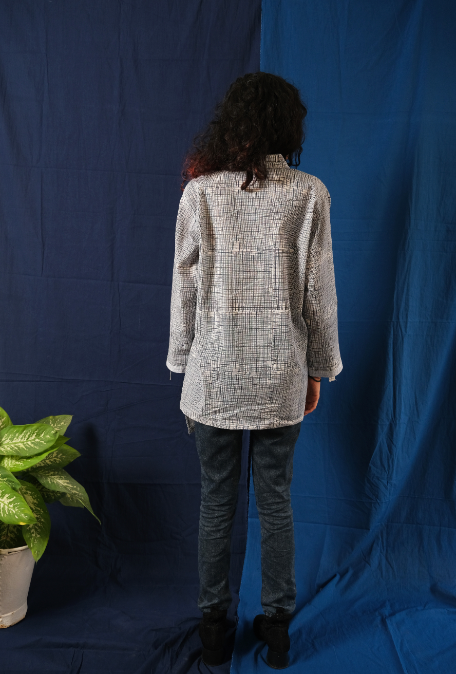 Twister Micro Check High Low Shirt