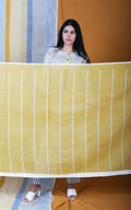 Twister Flabber Handblock Printed Yellow Dupatta - BANANA labs