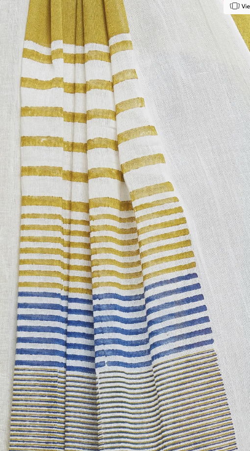 Indigo Yellow Flabber Dupatta