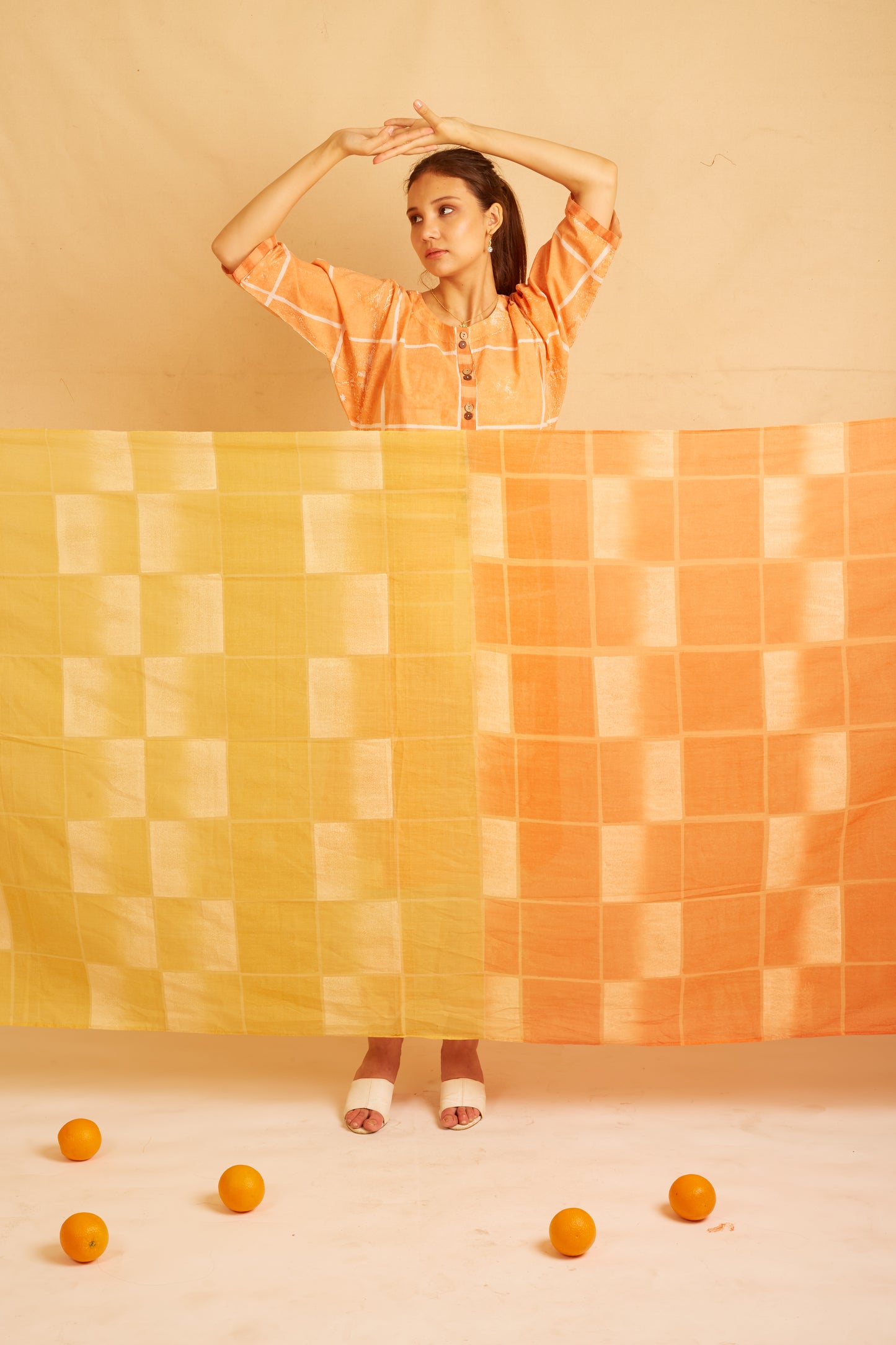 BANANA Yellow and Orange Box Dupatta