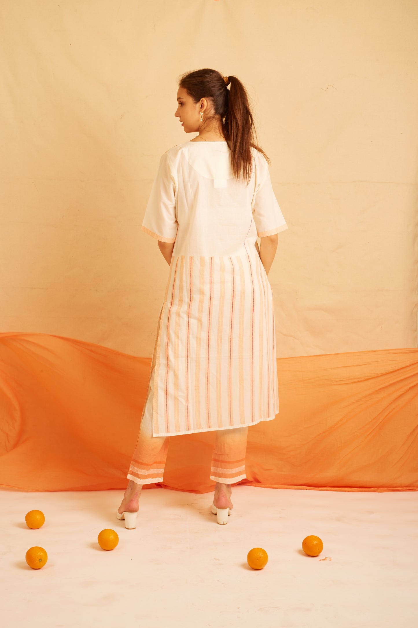 BANANA Orange Love Kurta Set