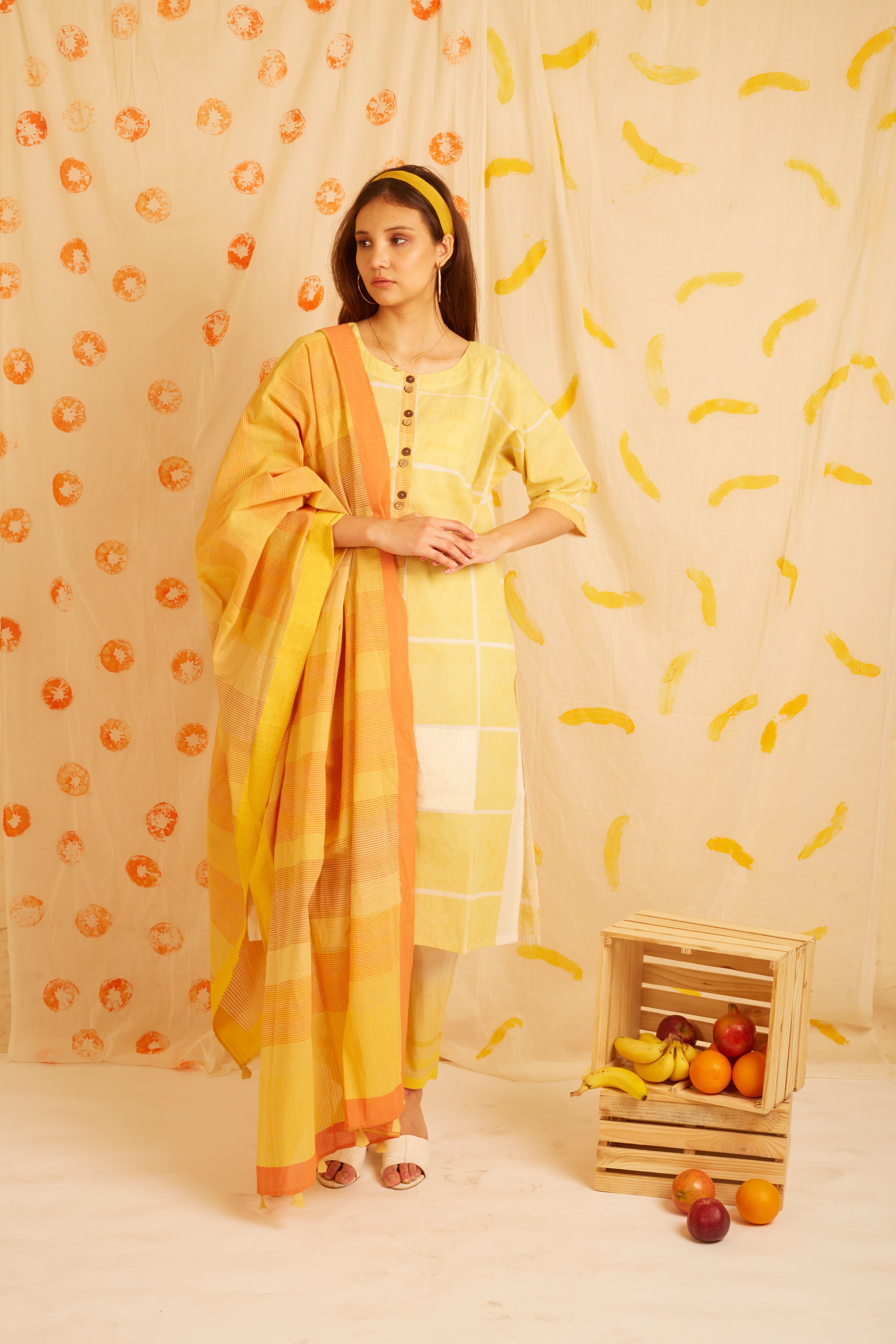 BANANA Yellow and Orange Dupatta
