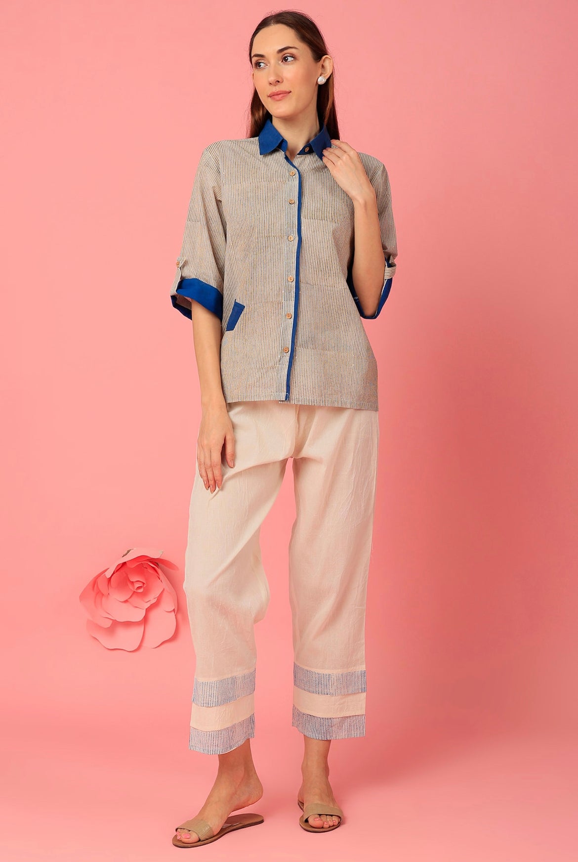 Micro Stripe Blue Coordinate Set