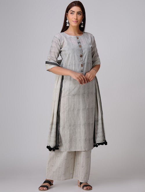 Pins White Kurta