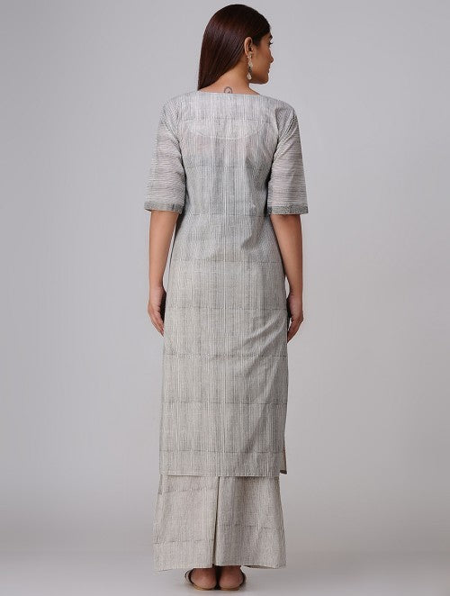 Pins White Kurta