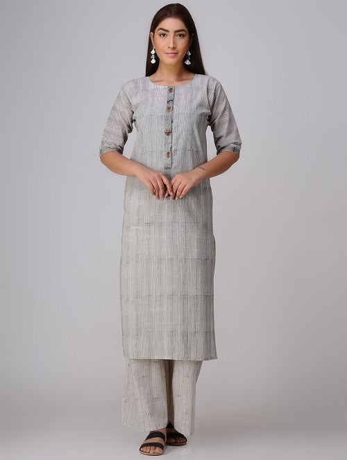 Pins White Kurta