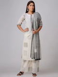 Space Crossed White Kurta - BANANA labs
